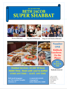 November 4 2024 Shabbat Kiddush Flyer